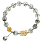 Green Phantom & Golden Rutilated Quartz Pixiu Gold-Plated Crystal Bracelet - Buddha Blessing You