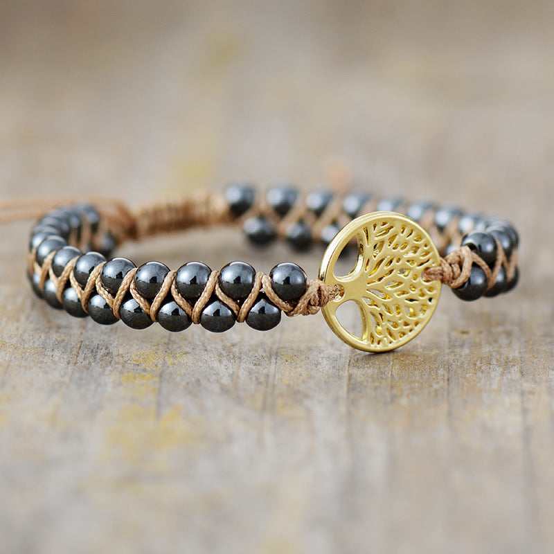 Vacation Style New High Quality Natural Stone Tree Of Life Handmade Bracelet