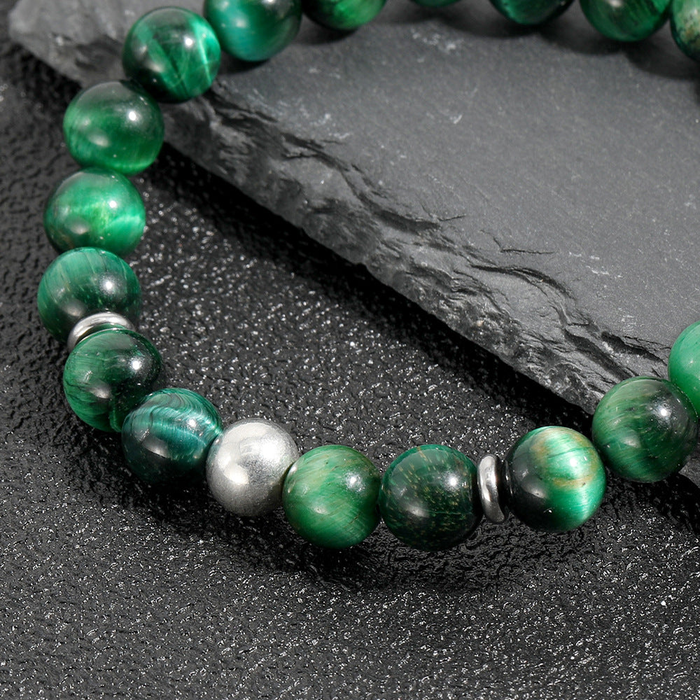 8mm Natural Stone Bracelet Hand-woven Bracelet Simple Fashion Bracelet Tiger Eye Stretch Bracelet