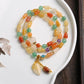 Ethnic Style Natural Gold Jade Gourd Leaf Bracelet - Buddha Blessing You