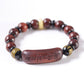 Benutzerdefinierte rote Sandelholz Achat Bernstein Perlen graviert Herz Sutra buddhistischen Gebet Armband