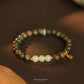 "Tan Wang Qing" Natural Green Sandalwood Bracelet Female and Bracelet Niche Antique Gift Accessories