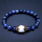 Fashionable Luxury Alloy Crown Tiger Eye Stone Beaded Bracelet