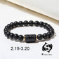 Black Matte Onyx Zodiac Bead Stretch Bracelet