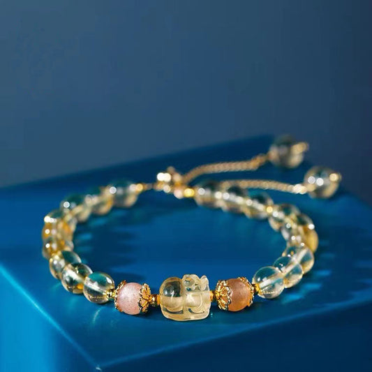 Moonlight Forest Crystal Pixiu Bracelet With Elegant Minimalist Style