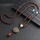 Nepal Handmade Jewelry Pendant Vintage Ethnic Style Wooden Bead Necklace Women's And Man's Accessories Decorative Pendant