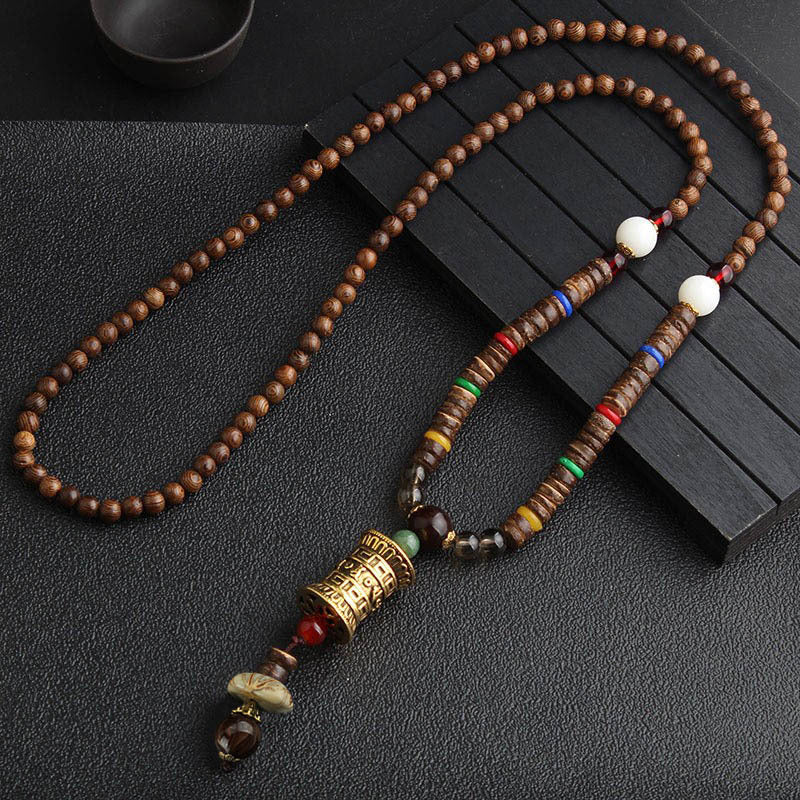 Nepal Handmade Jewelry Pendant Vintage Ethnic Style Wooden Bead Necklace Women's And Man's Accessories Decorative Pendant
