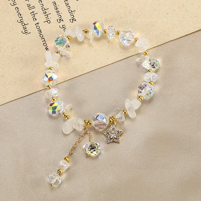 Lavender Amethyst Bracelet With Sparkling Star Zircon Pendant