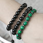Jewelry Fashion Vintage Black Frosted Bracelet Zircon Crown Diamond Ball Dice Lion Head Beads Bracelet Suit
