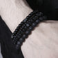 Jewelry Fashion Vintage Black Frosted Bracelet Zircon Crown Diamond Ball Dice Lion Head Beads Bracelet Suit