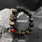 Natürlicher Silber-Obsidian-Gold-Obsidian spiritueller Heilstein Perlenarmband