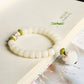Natural White Bodhi Seed 108 Beads Buddhist Mala Necklace With Lotus