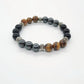 Black Glass Tiger'S Eye Interlaced Alloy Bracelet Black Gallstone Jewelry