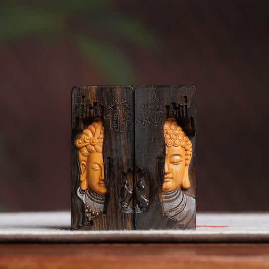 Aloes Wood Carving Guanyin Tathagata Lovers Pendant Wood Carving Crafts Car Pendant Jewelry