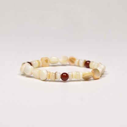 Original Design Sea Sunrise Natürliche Muschelperlen und Stein Unregelmäßiges Perlenarmband