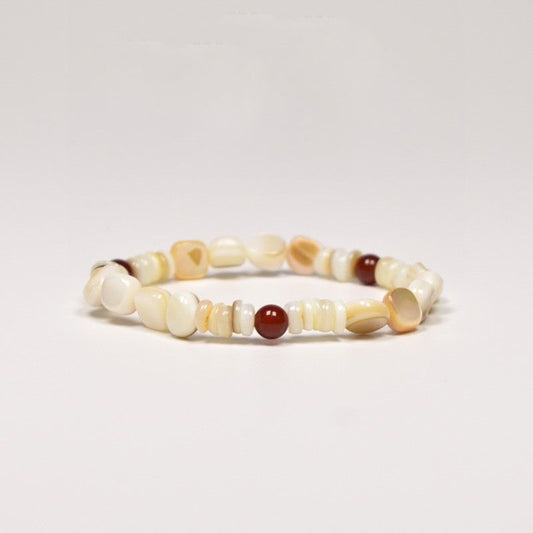 Original Design Sea Sunrise Natural Shell Pearl And Stone Irregular Beaded Bracelet