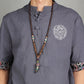 Ethnic Style Buddha Beads Nepal Horn Type Wooden Necklace Simple Personality Long Men's and Women's Woolen Chain Linen Accessories