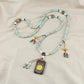 Tibetan Thangka Pendant Necklace Women'S Long Round Beads National Style Crossbody Chain Versatile Retro Ethnic Style Accessories