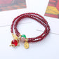 Garnet Bracelet Natural Crystal Fox Pendant Beaded Bracelet Retro Multi-Layer Fashion All-Match Jewelry
