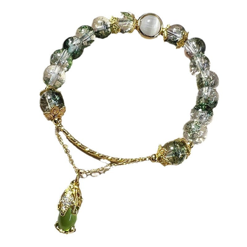 Brave Artificial Green Ghost Bracelet Mori Crystal Retro Bracelet Style All-match Original Design - Buddha Blessing You
