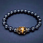 Fashionable Luxury Alloy Crown Tiger Eye Stone Beaded Bracelet