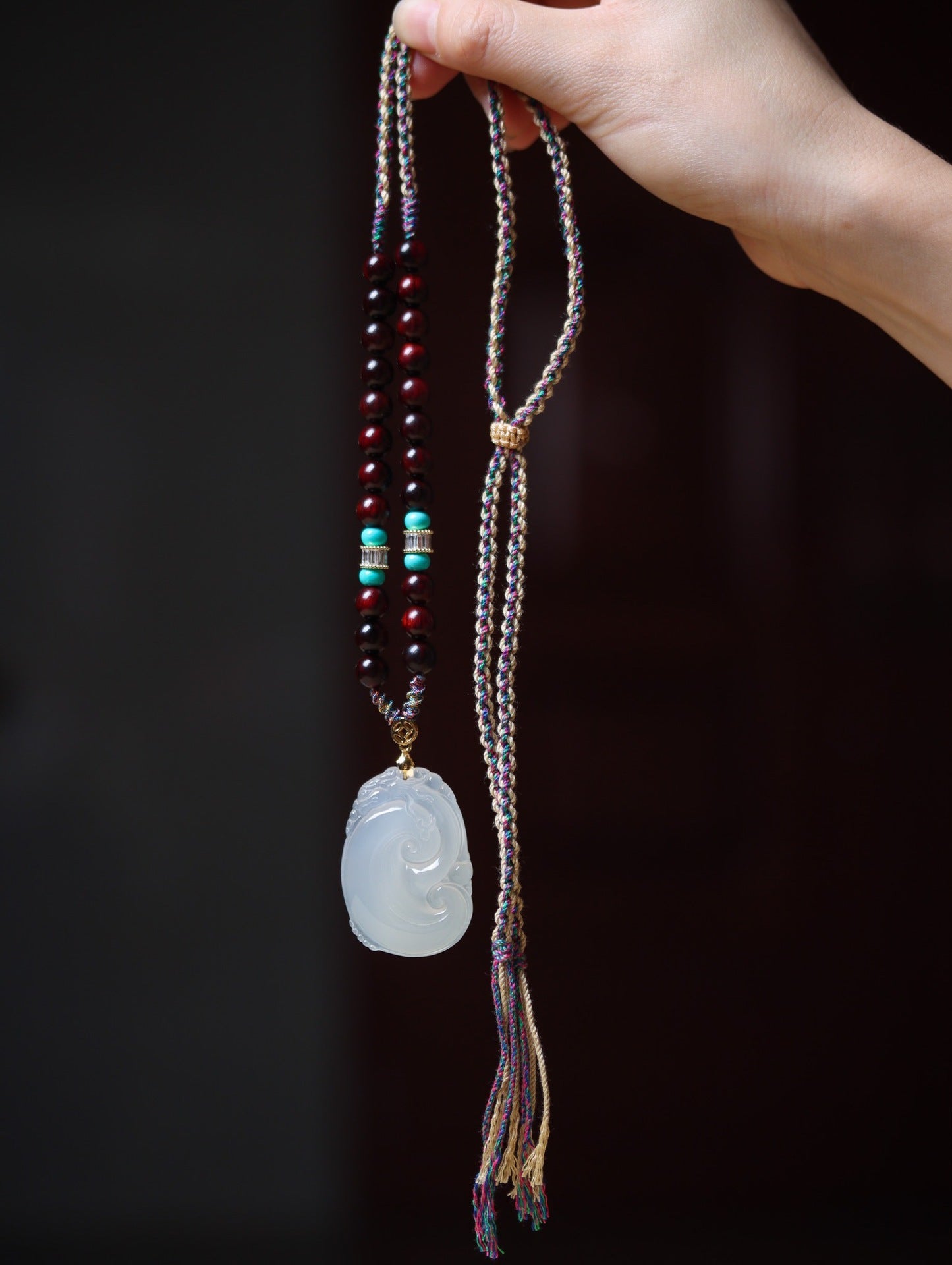 Gold Star Small Leaf Rosewood Buddha Beads Hanging Pendant New DIY Men'S And Women'S Sweater Necklace Ins Assembly Jewelry