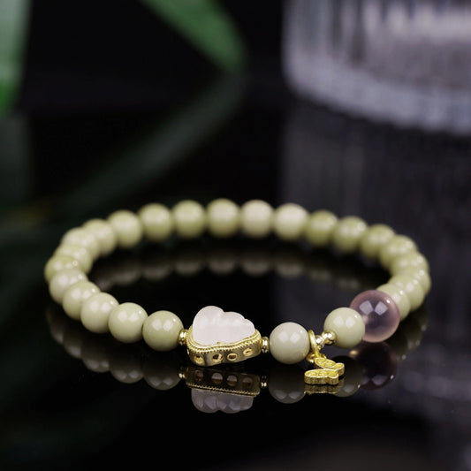 Yiyi Natural Alxa Jade Design Single Circle Bracelet Women's Hand Strings