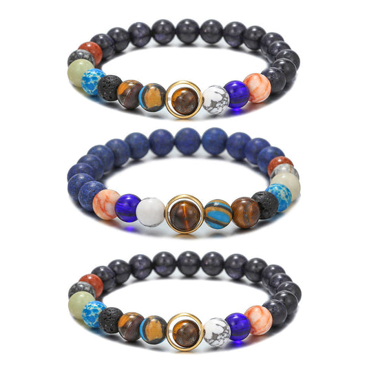 Couple Bracelet Star Milky Way Bracelet Volcanic Stone Lapis Lapis Eight Galaxy Bracelet Jewelry