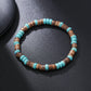 Fashion Commuter Retro Style Bracelet Jewelry Trendy Men's Handmade Beaded Black Gallstone Turquoise Bracelet