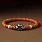 Mori style artistic simple elegant bracelet olive nut bamboo single circle Tibetan agate beads bracelet