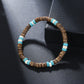 Fashion Commuter Retro Style Bracelet Jewelry Trendy Men's Handmade Beaded Black Gallstone Turquoise Bracelet
