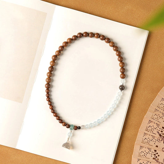 Original Blue Water Jadeite Double Circle Prayer Beads BraceletOriginal Blue Water Jadeite Double Circle Prayer Beads Bracelet