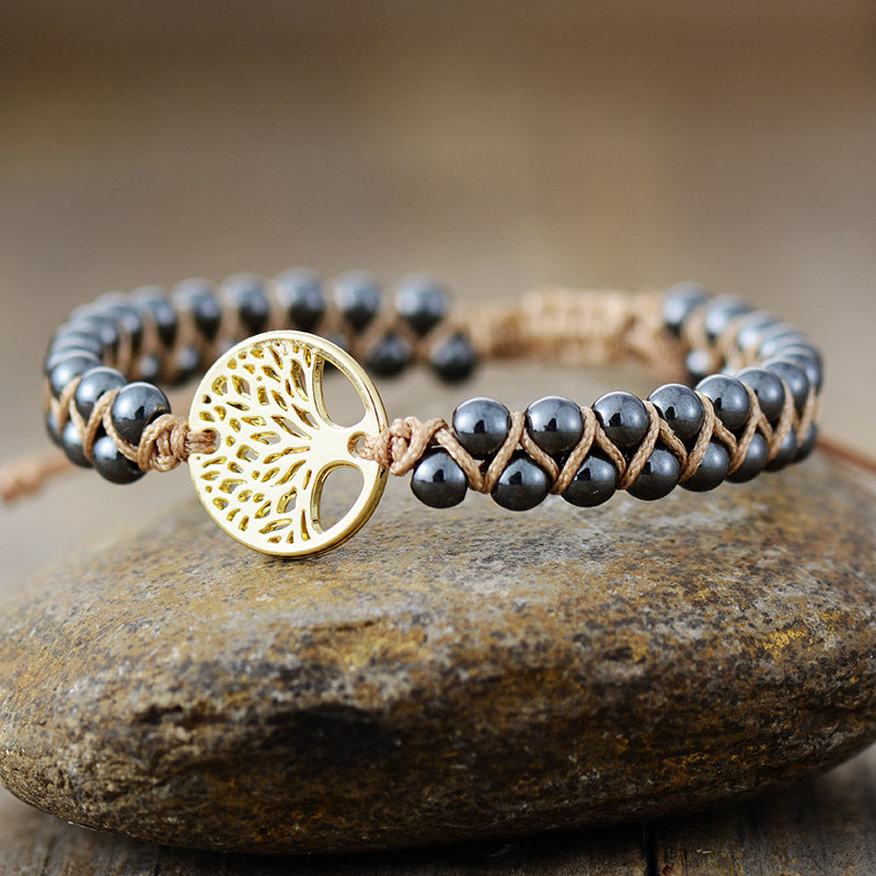 Vacation Style New High Quality Natural Stone Tree Of Life Handmade Bracelet