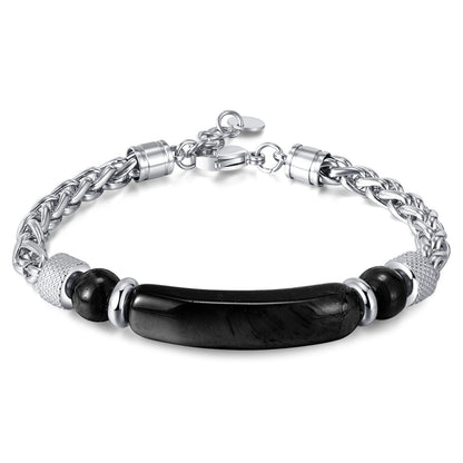 Retro Edelstahlkette Tigerauge Titan Stahl Armband
