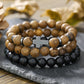 New Coconut Shell Wood Multi-layer Stacked Wear Bracelet Retro Men's Turquoise Beaded Bracelet