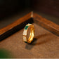 Snake Shaped Gold Plated Dropping Glaze Ring Trendy Niche Design Ring