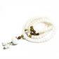 Natural White Bodhi Seed 108 Beads Buddhist Mala Necklace With Lotus