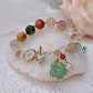 Vintage Ethnic Green Dongling Jade Crystal Flower Bracelet