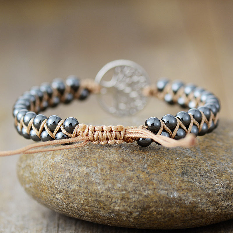 Vacation Style New High Quality Natural Stone Tree Of Life Handmade Bracelet