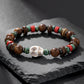 Fashion Commuter Retro Style Bracelet Jewelry Trendy Men's Handmade Beaded Black Gallstone Turquoise Bracelet