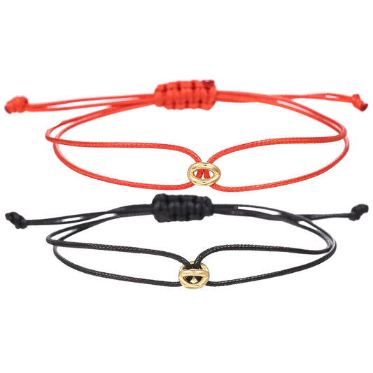 Adjustable Lucky Symbol Braided Friendship Bracelet Set