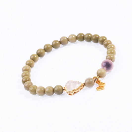 Yiyi Natural Alxa Jade Design Single Circle Bracelet Women's Hand Strings