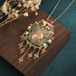 National Fashion Necklace New Accessories Ancient Method Gold-plated Imitation Hetian Jade Fish