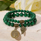 6mm/8mm Life Tree Leaf Pendant suit Bracelet Colorful Tiger Eye Amethyst Bracelet