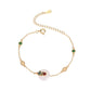 New Gold-plated Imitation Hetian Jade Safety Buckle Bracelet Grilled Blue Craft Inlaid Copper Gold-plated Palace Retro Style Bracelet