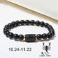 Black Matte Onyx Zodiac Bead Stretch Bracelet