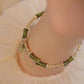 Bamboo And Hetian Jade Bracelet With Olive Green Color - Buddha Blessing You