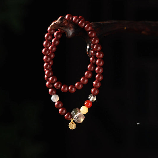 Ghost Crystal Chinese Style Ancient Incense Double Circle Bracelet