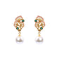 National Fashion Ancient Gold-Plated Pearl Ginkgo Leaf Stud Earrings Fashionable All-Match Mid-Ancient Earrings
