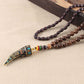 Ethnic Style Buddha Beads Nepal Horn Type Wooden Necklace Simple Personality Long Men's and Women's Woolen Chain Linen Accessories